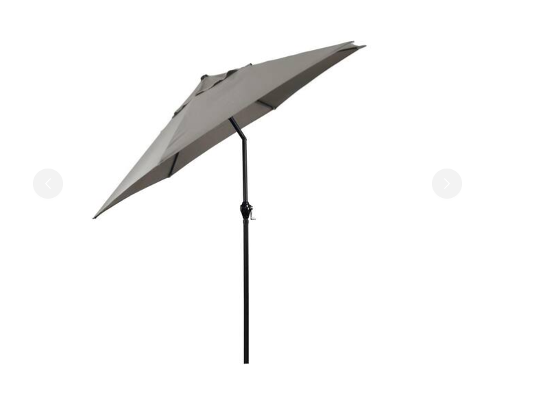 ASTELLA 9 FT. STEEL MARKET PUSH TILT PATIO UMBRELLA IN POLYESTER TAUPE - GRAY - Like New