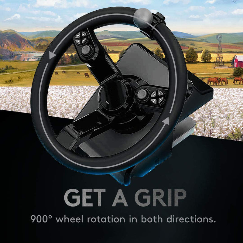 LOGITECH SIMULATOR HEAVY STEERING WHEEL CONTROLLER FARM SIMULATION - BLACK - Like New