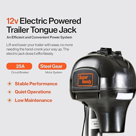 SuperHandy Trailer Power Tongue Jack Electric A-Frame 3500LBS GUT045 - BLACK Like New