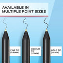 PAPER MATE BALLPOINT STICK PENS, MED POINT, 1.0 MM, BLACK BARREL, BLACK INK - Like New