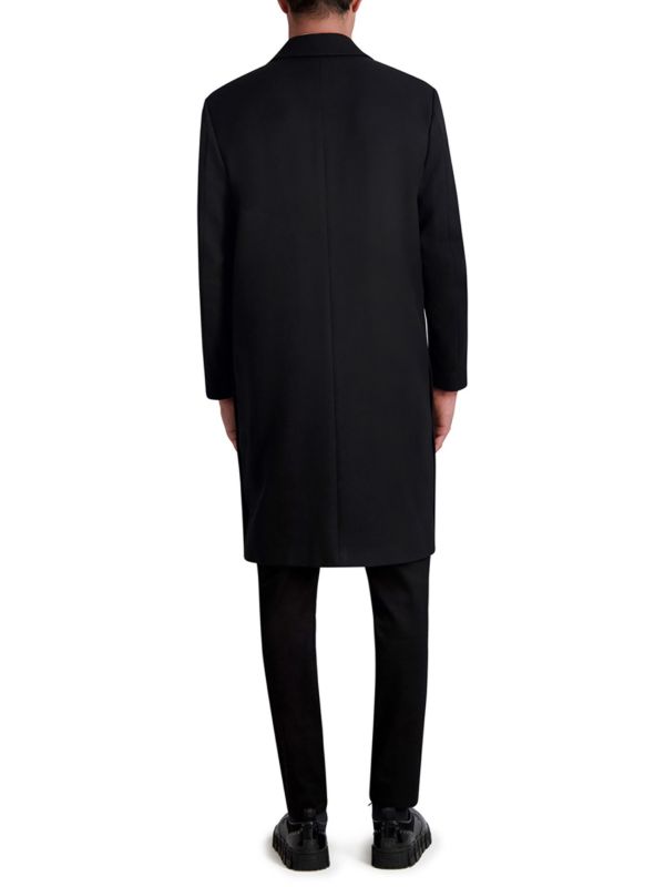 KARL LAGERFELD PARISWOOL-BLEND OVERCOAT - SIZE: MEN XL - BLACK - Like New