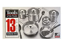 TOOLS OF THE TRADE STAINLESS STEEL 13 PIECE - SILVER - Like New