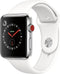 Apple Watch Series 3 GPS + LTE 42mm MQK82LL/A - Stainless Steel/Soft White Band Like New