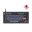 KEYCHRON V1 WIRED CUSTOM MECHANICAL KEYBOARD 75% K PRO RED SWITCH - BLACK - Like New