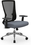 Realspace Levari Faux Leather Mid-Back Task Chair 6742150 - Gray/Black Like New