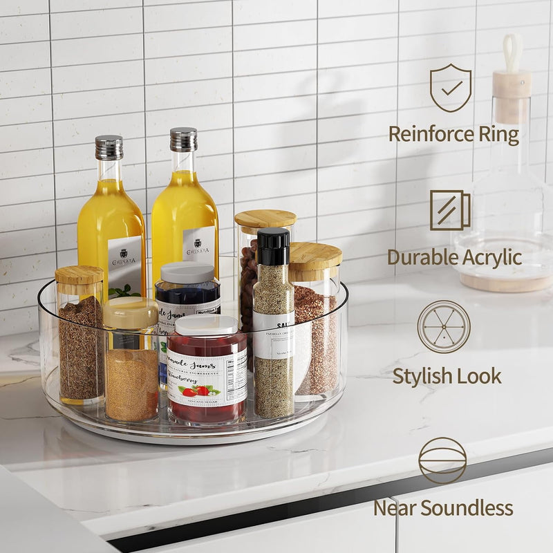 LAMU 3 PACK LAZY SUSAN TURNTABLE ORGANIZER CABINET REFRIGERATOR 10", 10.6" ,12" - Like New