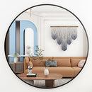 KOONMI BATHROOM ROUND MIRROR 30" CIRCLE WALL MIRROR METAL FRAMED - BLACK - Like New