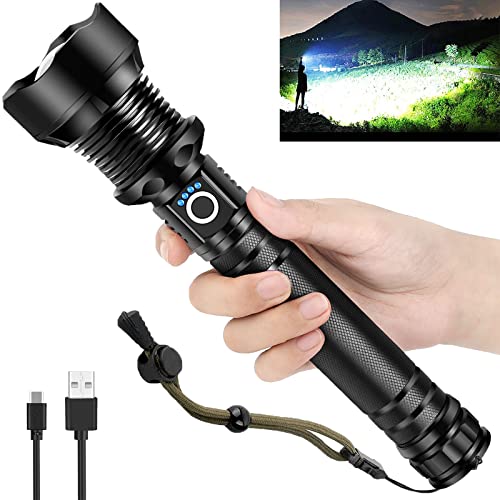 OMALIGHT Rechargeable LED Tactical Flashlight with Zoomable, 10 Modes - Black - Like New