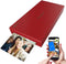 SERENELIFE WIRELESS INSTANT PHOTO PRINTER - PORTABLE BORDERLESS PICTURES - RED - Like New