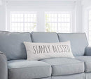 Rae Dunn 14" x 35” Decorative Pillow Simply Blessed Embroidered B0899J4QWT - New - Brand New