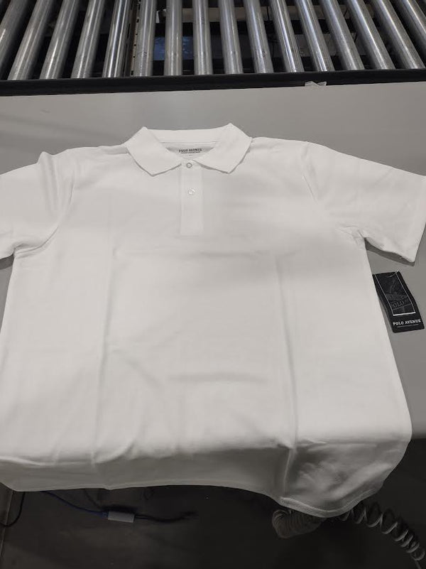 POLO AVENUE POLO SHIRT - SIZE: MEN XL - WHITE - Brand New