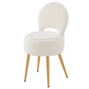 ZYKZYK Small Vanity Stool Chair with Storage Folding Back Round Ottoman - Brand New
