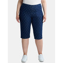 JUST MY SIZE WOMEN'S PLUS SIZE PULL ON STRETCH CAPRI - SIZE: 4X - HEARTPRINT - Like New