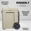 CAMP-ZERO 50L- 52 Quart Hard Cooler with Easy-Roll Oversized Wheels - Like New