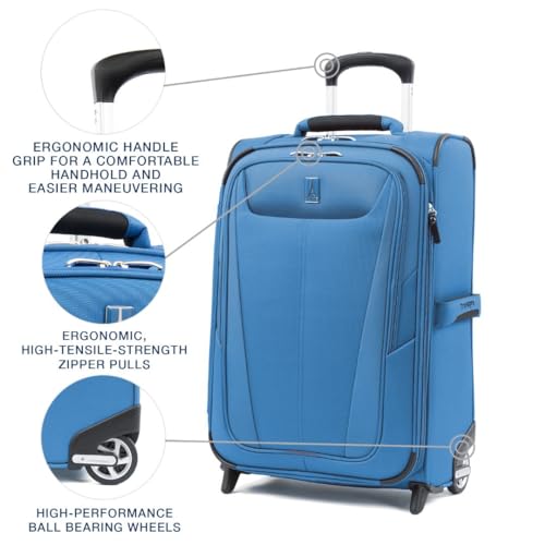 TRAVELPRO MAXLITE 5 SOFTSIDE EXPANDABLE UPRIGHT 2 WHEEL CARRY ON LUGGAGE - BLUE - Brand New