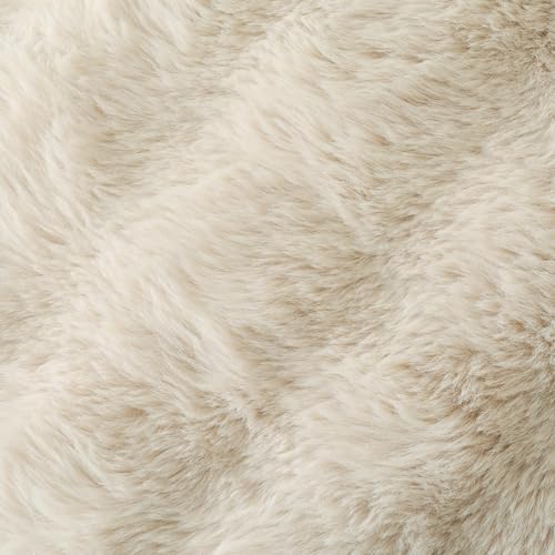 Volcanics Pack of 2 Plush Faux Wool Decorative Throw Pillow Covers 20x20" Beige - Like New