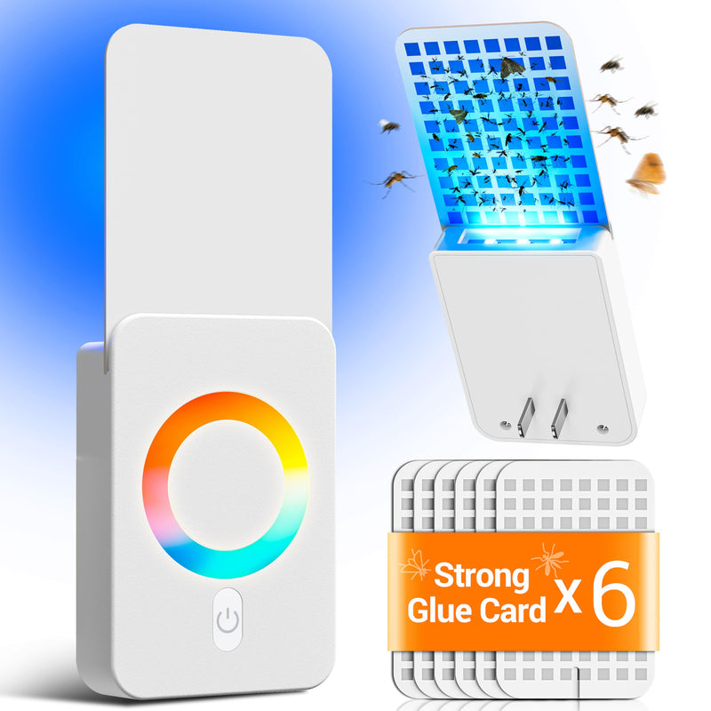 ECHET FRUIT FLY TRAPS FOR INDOORS 1 TRAP+6 GLUE CARDS ZN-01 - WHITE - Like New