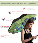 SIEPASA 49/56 Inch Inverted Reverse Umbrella, XL Double Canopy (IRISES, 49") - Brand New