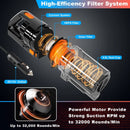 LEANING WET OR DRY VACUUM CAR CLEANER HIGH POWER 150W/7500PA - BLACK/ORANGE - Like New