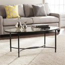 SEI Furniture Quinton Oval Glass Top Cocktail Table - Black - Like New