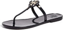 TORY BURCH WOMEN'S MINI MILLER FLIP FLOPS - SIZE: WOMEN 11.5 - PERFECT BLACK - Like New