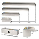 YUDA 24" Water Pool Fountain 304 Stainless Steel Wide Water Fall B09C1JS572 - Brand New