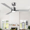 AHAWILL 42 INCH CEILING FAN WITH LIGHT - SILVER - Like New