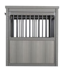 NEW AGE PET ECOFLEX HOMESTEAD SLIDING BARN DOOR FURNITURE STYLE DOG CRATE GRAY - Like New