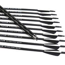 SUPTOP Archery 30" Carbon Arrow Practice Hunting Arrows, 12 Pack - Black - Brand New