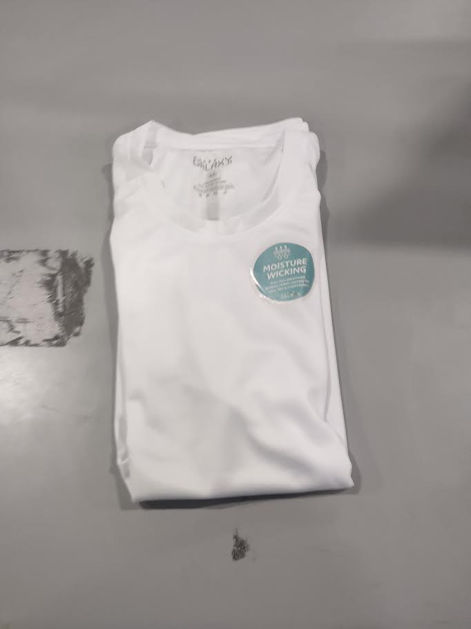 GALAXY MOISTURE WICKING SLEEVELESS SHIRT - SIZE: MEN M - WHITE - Brand New