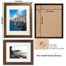 Rustic Wooden Poster Picture Frame 18x24 Wall Mounting Photo Frame - Brown Wenge - Brand New