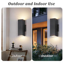 BESLOWE 2-Pack Outdoor Wall Lights, Modern LED Up and Down Lights - Black - Like New