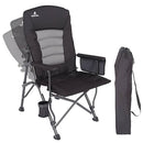 QAOYAL CAMPING CHAIRS FOR ADULTS, ADJUSTABLE BACKREST HEAVY DUTY - BLACK - Like New