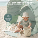 BABYMOOV MOOV & PROTECT ANTI-UV COOLING BEACH TENT POP-UP - GREEN LAGOON - Like New