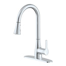 FLOW CHROME SINGLE HANDLE DECK-MOUNT PULL-DOWN KITCHEN FAUCET SPRAYER - CHROME - Like New