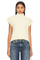 SNDYS MORA SWEATER TURTLENECK KNIT VEST - SIZE: WOMEN M - BUTTER YELLOW - Brand New