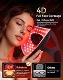 SOBETUAR 4D LED FACE MASK LIGHT THERAPY, 4 MODES PORTABLE LIGHT RED - BLACK - Like New