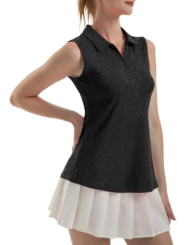 FKEEP WOMEN'S SLEEVELESS POLO GOLF TENNIS SHIRT TANK DARK GRAY - SIZE M - Brand New