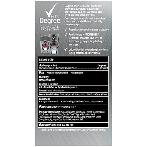 DEGREE CLINICAL PROTECTION LONG LASTING MEN'S ANTIPERSPIRANT DEODORANT STICK - Brand New