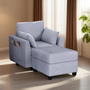 REAL RELAX 31.8" CHAISE LOUNGE CHAIR COMFY CHAISE SOFA RECLINER LIGHT GREY - Like New
