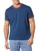 AMAZON ESSENTIALS MEN'S RINGER T-SHIRT LARGE TALL - INDIGO RUST - Brand New