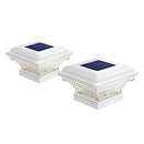 HOME ZONE SECURITY 2 PACK SOLAR POST CAP LIGHTS 12 LUMENS OUTDOOR - WHITE - Brand New