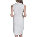 HALSTON WOMENS SLEEVELESS OPEN NECKLINE SCUBA DRESS - SIZE: WOMEN 14 - CREAM - Brand New