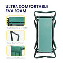 iPower Garden Kneeler Seat Foldable Kneeling Bench Pad 2 Tool Pouches Green - Brand New