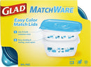 Glad MatchWare Food Storage Containers Rectangle Variety Pack, 4 Count, 6 Total - Like New