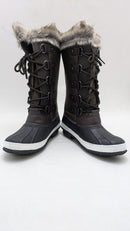 POLAR Womens Snow Boot Nylon Tall Winter Fur Lined Snow Warm - Size 7 - Brown - Like New