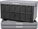 CLEVERMADE COLLAPSIBLE STORAGE BIN (WITH LID) - 46L (12 GAL), 3PACK - STONE - Like New