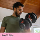 BOWFLEX SELECTTECH DUMBBELL, SINGLE, ADJUSTABLE 5 TO 52.5 LB - BLACK - Brand New