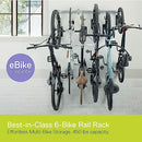 DELT Cycle WM6000 Heavy-Duty 6-Bike Vertical Rail Rack - Silver - Like New