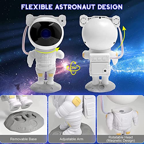 SFOUR Star Projector Galaxy Night Light Astronaut Starry Nebula A-S-123-WHT Like New